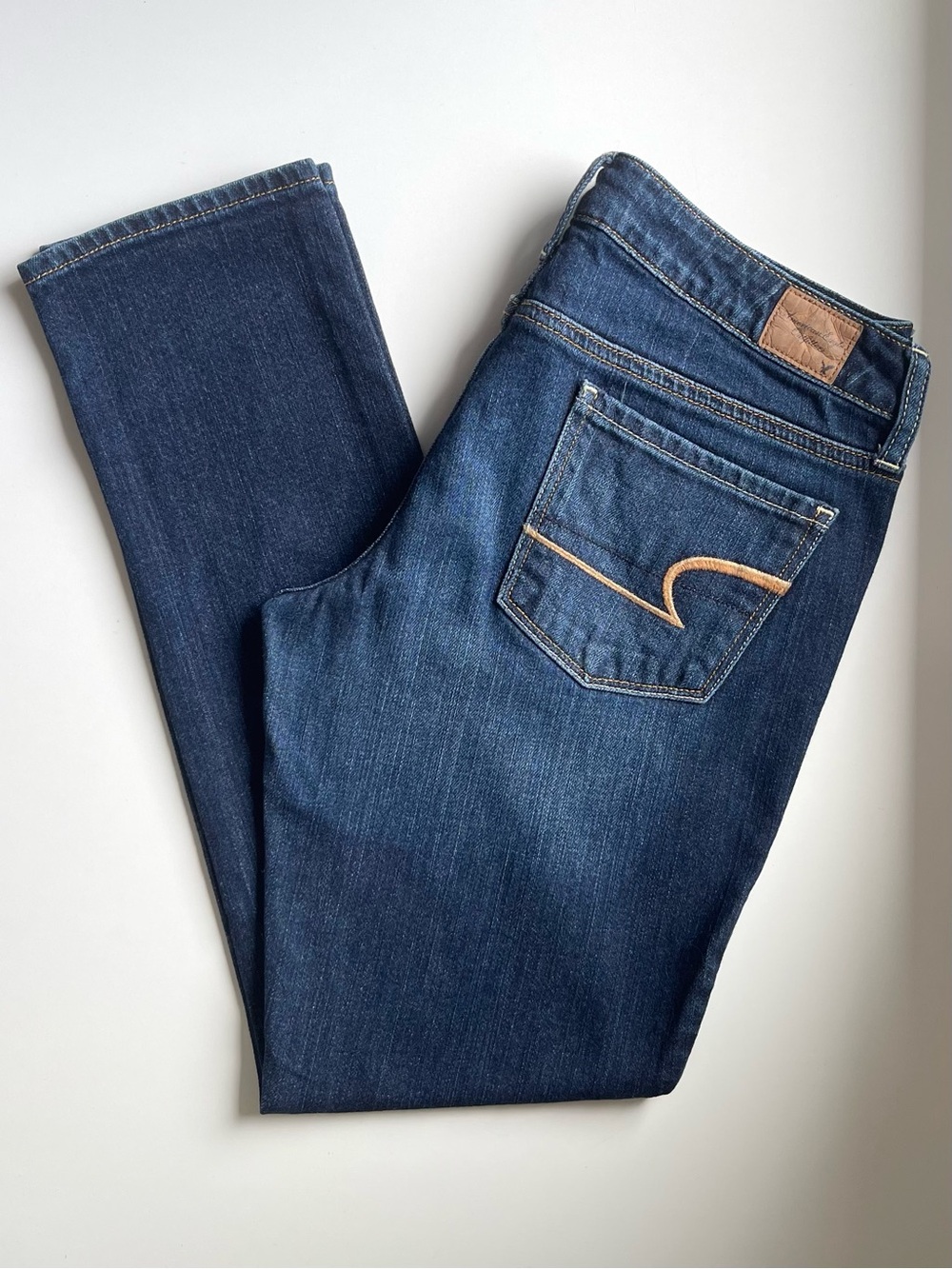American Eagle Skinny Jeans - Dark Wash Low Rise Stretch - Size 8 Short